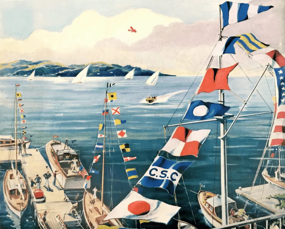 Catalina Social Club — vintage regatta poster