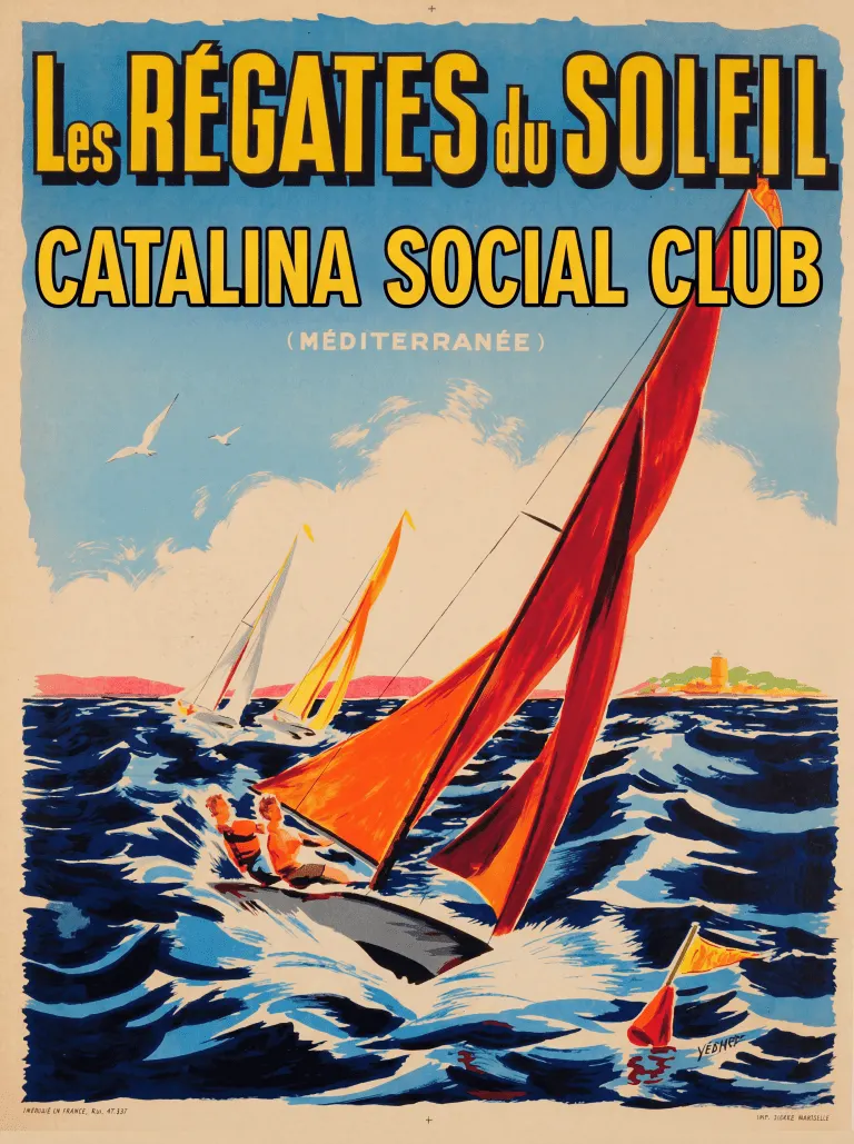Catalina Social Club — vintage regatta poster