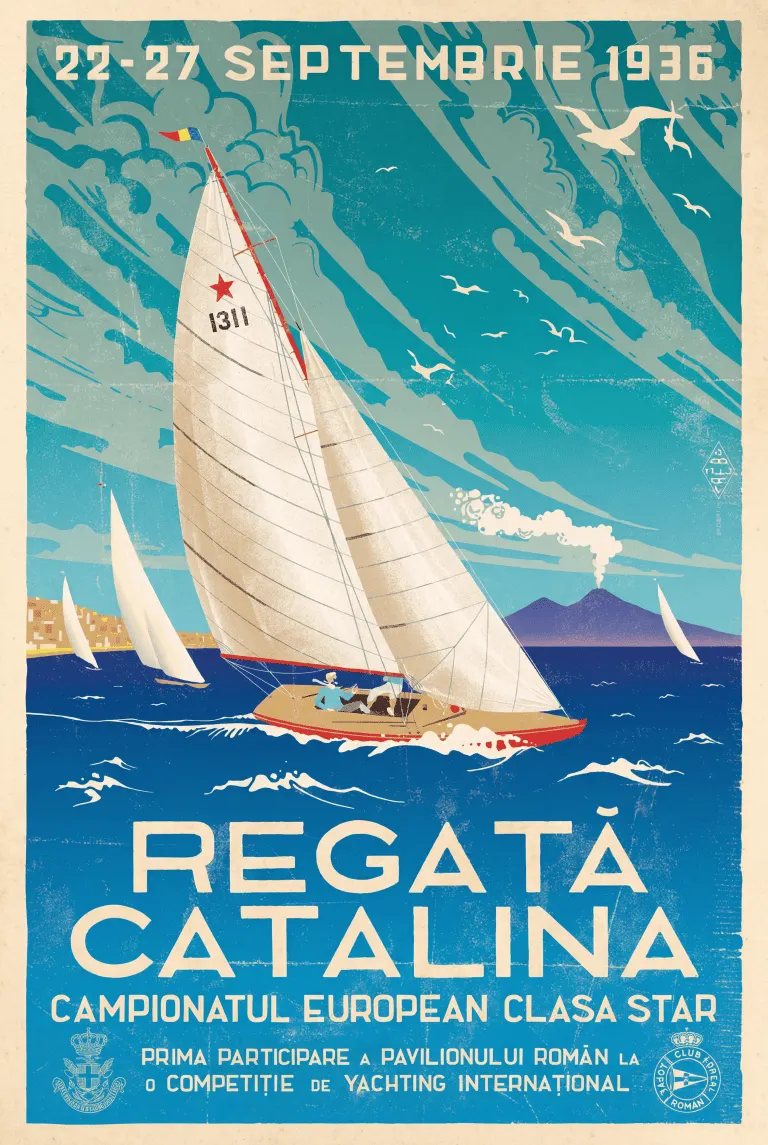 Catalina Social Club — vintage regatta poster