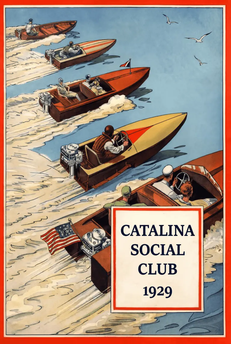 Catalina Social Club — vintage regatta poster